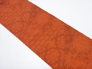 切りばめ風　華紋に七宝模様織り出し全通袋帯